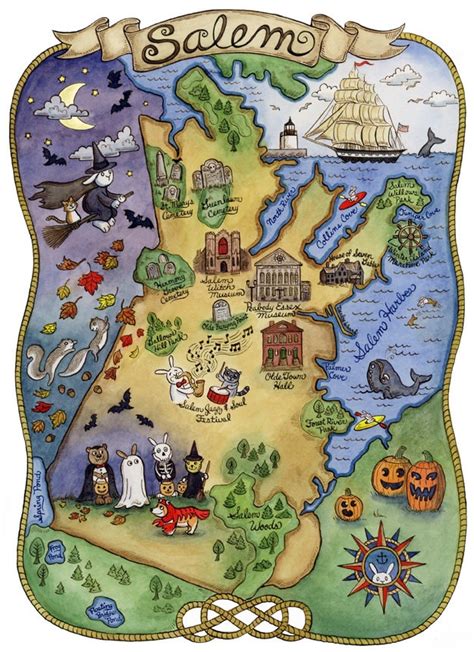 Map of Salem Massachusetts Art Print 11 x 14