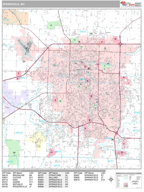 Springfield Missouri Zip Codes Map | Printable Templates Free