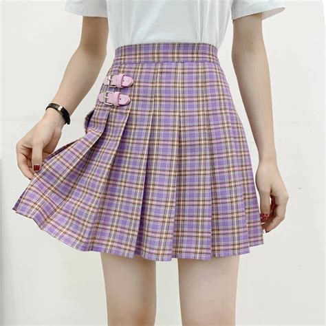 Sweet Purple Plaid Pleated Skirt SE20642 | Pleated mini skirt, Plaid ...