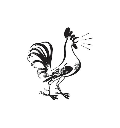 Rooster Crowing Silhouette