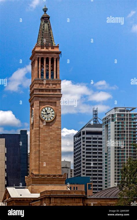 City Hall Clock Tower Brisbane Queensland Australi Stock Photo - Alamy