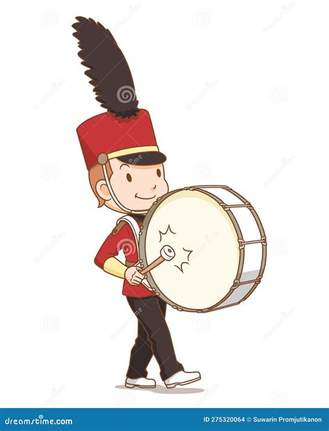 Marching Band Bass Drum Player. Stock Vector - Illustration of festival ...