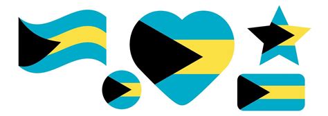 Bahamas flag design. Bahamas national flag vector design set. Bahamas ...