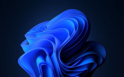 Windows 11 Blue Abstract Dark Mode 4K Wallpaper