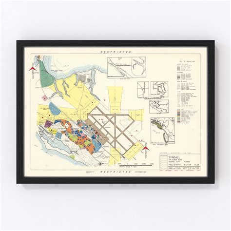 Vintage Map of Tyndall Air Force Base, 1952 by Ted's Vintage Art