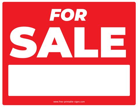 For Sale Sign Template Printable