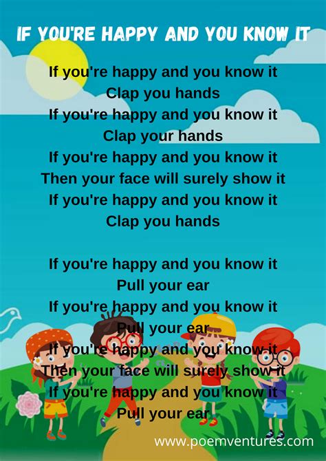 If You’re Happy and You Know It Lyrics| Kids Song | PoemVenture’s | by ...