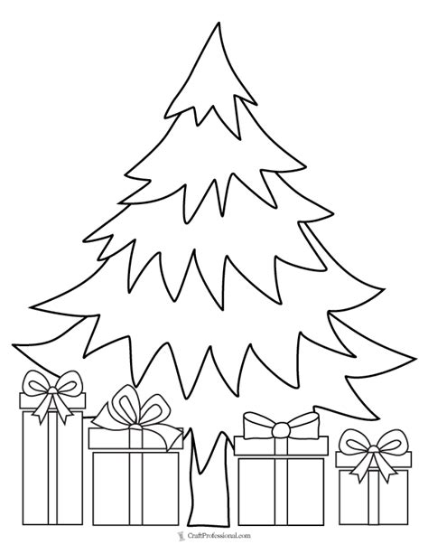 Blank Christmas Tree Coloring Pages For Kids Printable