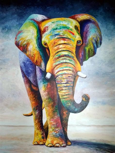 Elephant , acrylic painting , canvas painting , elephant picture ...