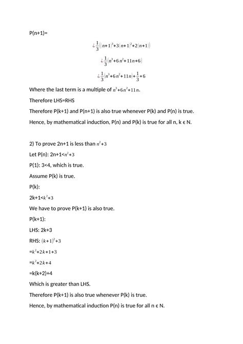 Mathematical Induction Examples and Solutions | Desklib