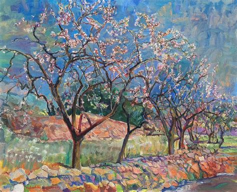 Almond trees flowering near Finestrat - oil painting on ca… | Flickr