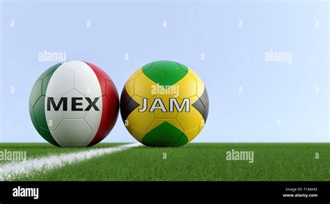 Mexico vs. Jamaica Soccer Match - Soccer balls in Mexico and Jamaica ...