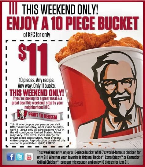 Printable Coupons: Kfc Coupons | Kfc coupons, Free printable coupons ...