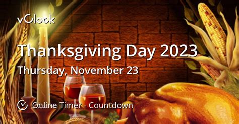 When is Thanksgiving Day 2023 - Countdown Timer Online - vClock