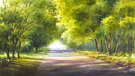 "A feeling of spring" Watercolor Landscape Painting - YouTube ...