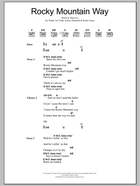 Rocky Mountain Way by Joe Walsh - Guitar Chords/Lyrics - Guitar Instructor