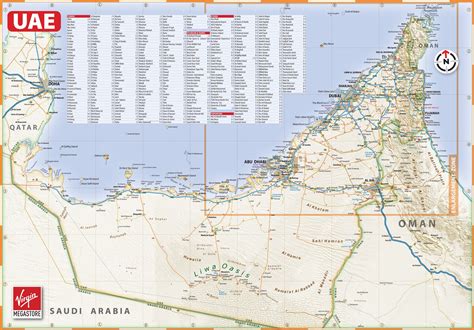 Large detailed map of UAE with cities and towns | Detailed map, Map ...