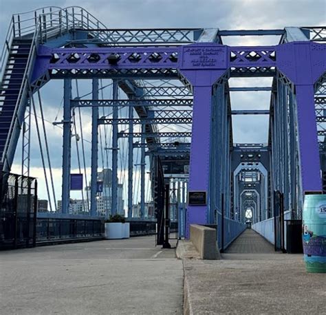 Purple People Bridge: Painting underway on Cinci side as fundraising ...