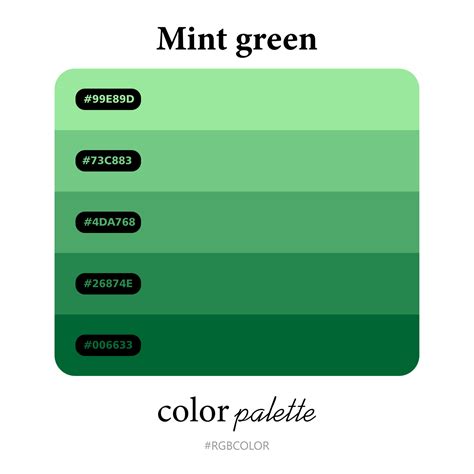 Mint green color palettes accurately with codes, Perfect for use by ...