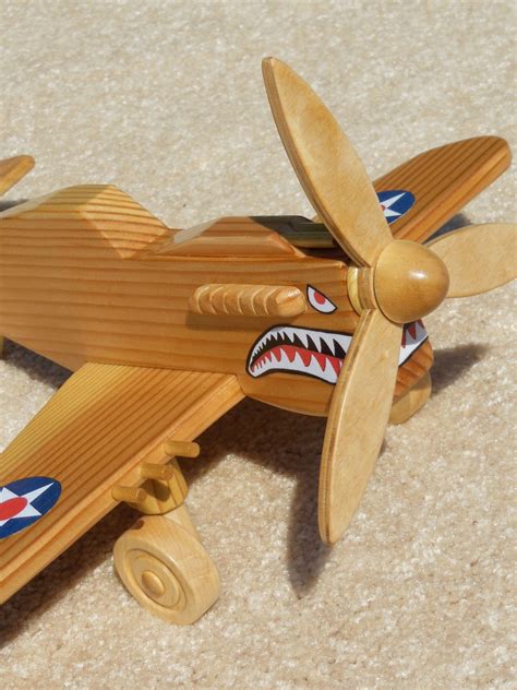 Wooden P-40 Fighter 'Flying Tiger' Toy Plane | Etsy