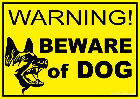 Beware Of Dog Printable Sign