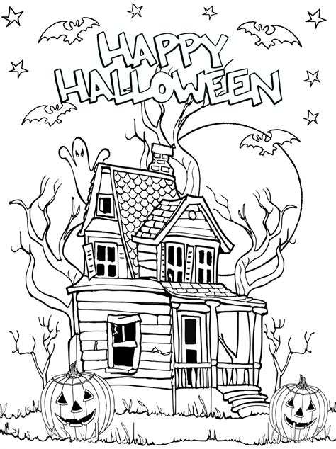 Haunted House Coloring Pages Printables