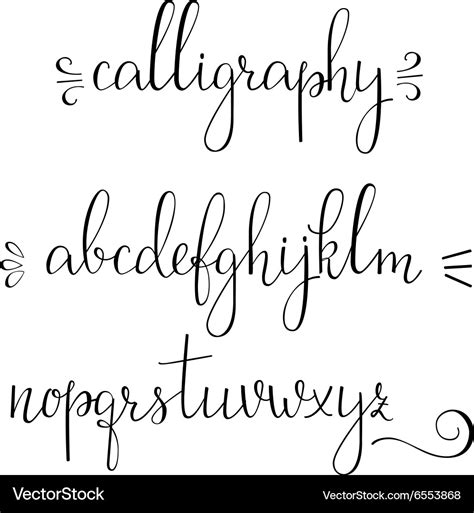 Calligraphy cursive font Royalty Free Vector Image