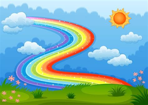 Free Vector | Vertical rainbow wave in the sky background template