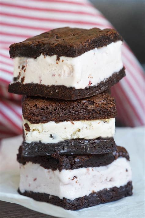 Easy Brownie Ice Cream Sandwiches - A Food Lover's Kitchen