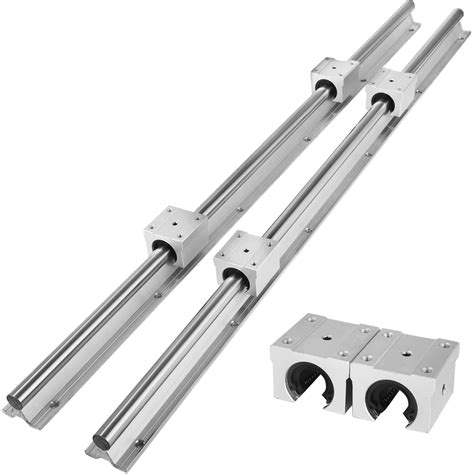 VEVOR Linear Rail 2 pcs SBR16-1000mm Linear Slide Rail 4 pcs SBR16UU ...