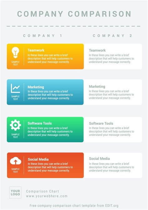 Company Comparison Chart Template