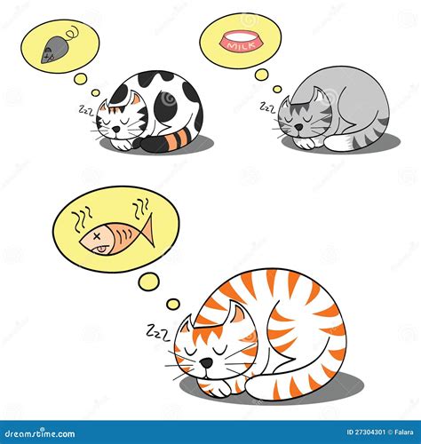 Cat dreaming stock vector. Illustration of grey, cute - 27304301