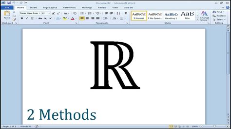 How to type set of real numbers symbol in Word - YouTube