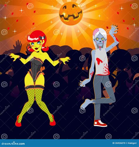 Zombie Halloween Disco Dance Stock Vector - Illustration of dead, happy ...