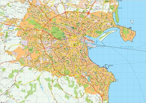 Dublin map vector. Eps Illustrator Map | Vector World Maps