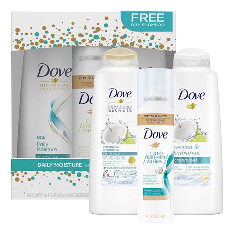 Dove Shampoo, Conditioner & Dry Shampoo Hydrates hair without weighing ...