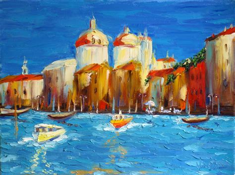 Venice Original Oil Painting Landscape City Scape Impasto Oil - Etsy