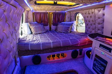 This Yellow Dodge Van's Interior Gives an 80s Vibe for When You’re ...