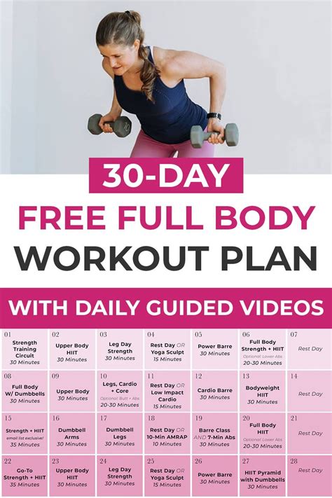 30-Day Home Workout Plan For Women | Nourish Move Love | Workout plan ...