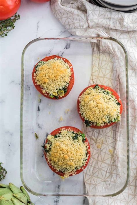 Spinach Artichoke Stuffed Tomatoes - NWTN