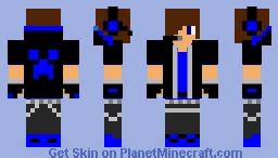 blue boy gamer Minecraft Skin