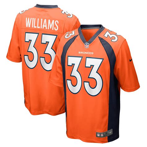 Men's Denver Broncos Javonte Williams Nike Orange Game Jersey