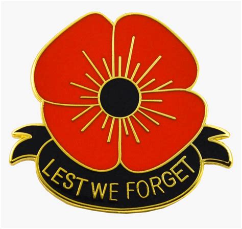 Lest We Forget Poppy Transparent Image - Remembrance Day Poppy ...