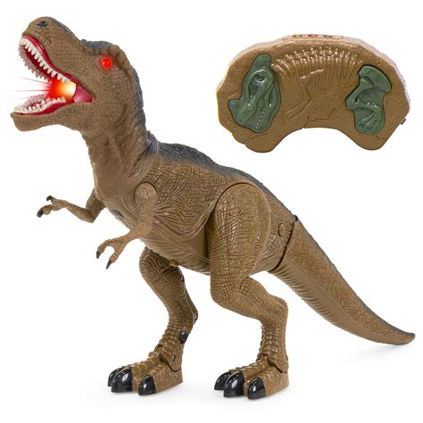 BCP 21in Kids RC T-Rex Walking Dinosaur Toy w/ Lights, Sounds - Brown ...