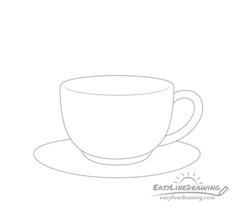 How to Draw a Coffee Cup Step by Step - EasyLineDrawing