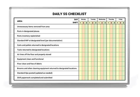 5S Supplies Checklist Visual Workplace,, 60% OFF