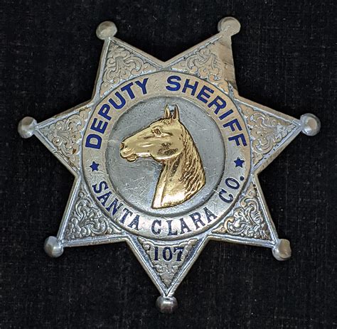 1940s Santa Clara Co CA Deputy Sheriff Mounted Posse 7pt Star Badge 107 ...