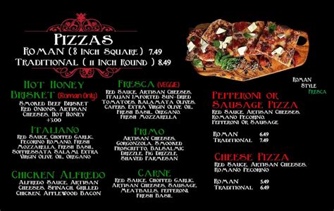 Menu - 1004 N Boomer RoadStillwater - Firo Fire Kissed Pizza