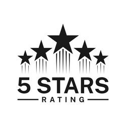 Star rate 5 review icon five Royalty Free Vector Image