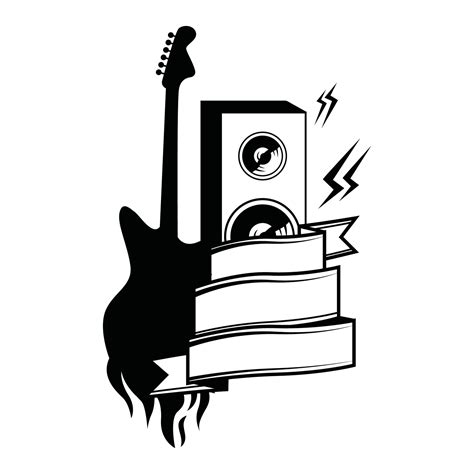 Rock n' Roll logo silhouette. Rock festival logo vector illustration ...